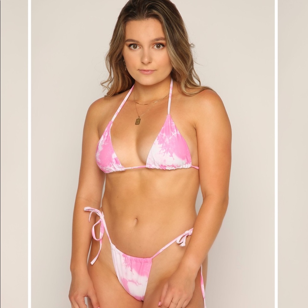 Sunny bunny tie dye thong bikini bottoms
